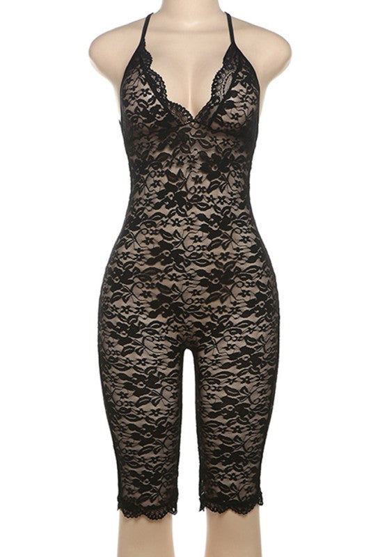 Backless Lace Romper