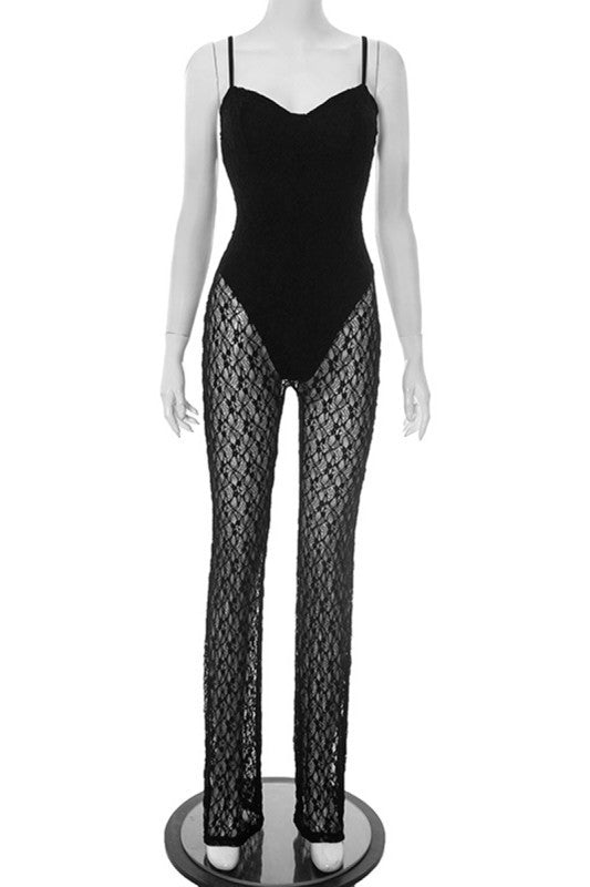 Lace Overlay Jumpsuit