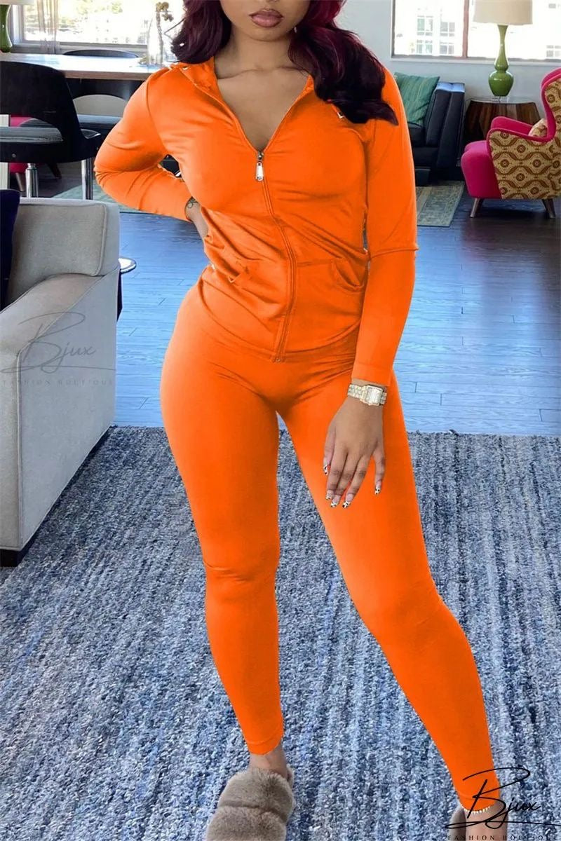 Orange Jogging Suit