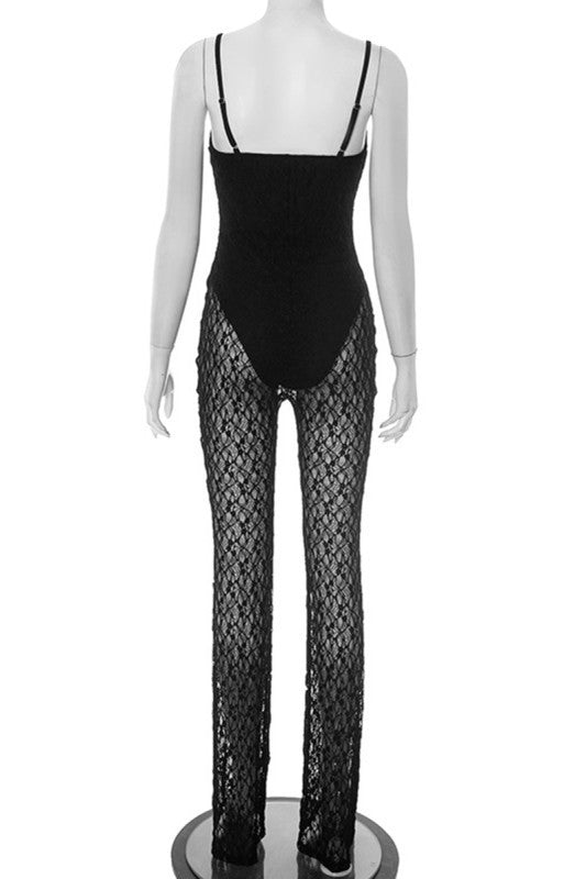 Lace Overlay Jumpsuit