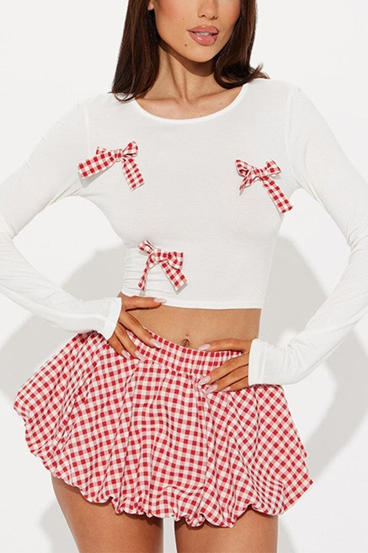 Plaid Mini Skirt Set